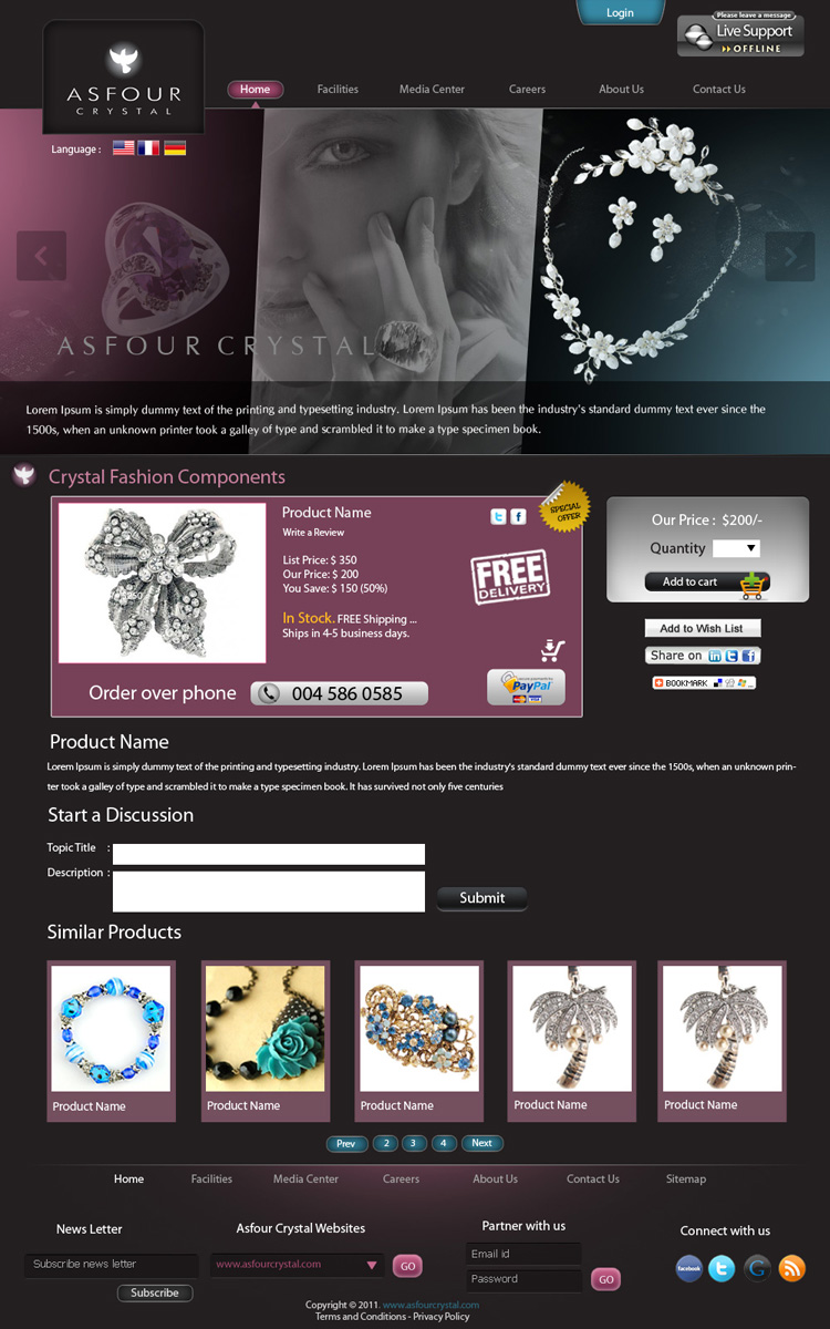 Web Design by pb for Asfour Crystal | Design #462178