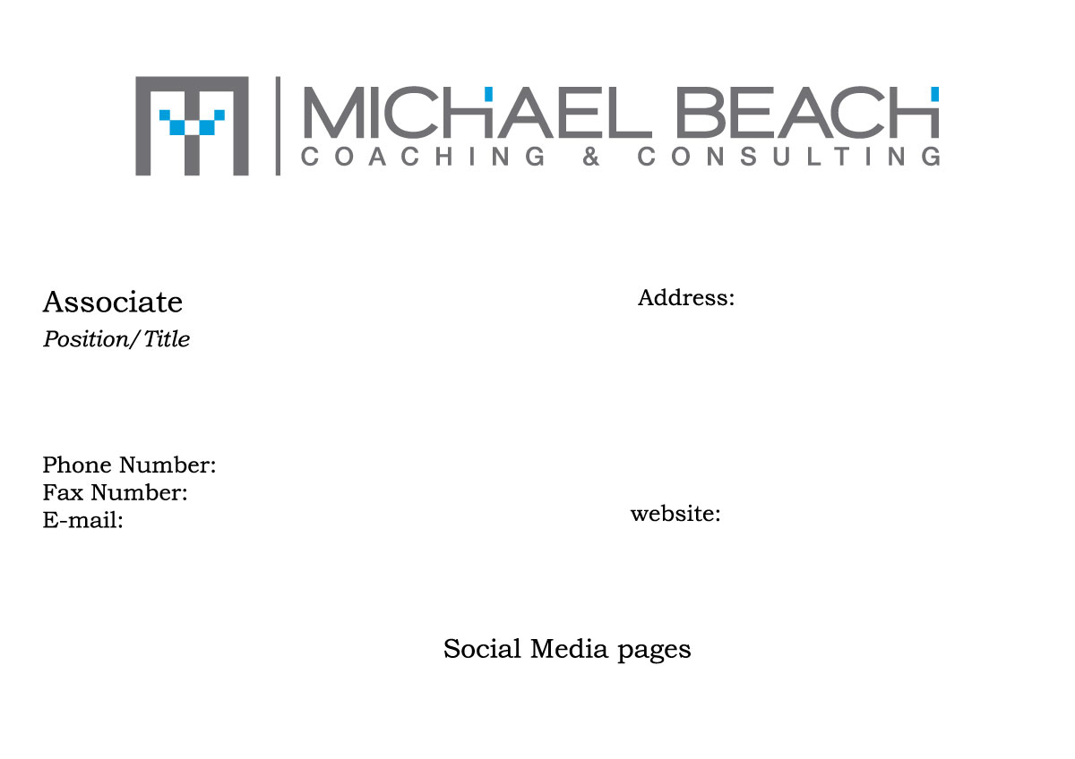 Design de Carte de Visite par Alicia pour Michael Beach Coaching & Consulting, LLC | Design #2178873