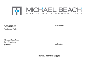 Design de Carte de Visite par Alicia pour Michael Beach Coaching & Consulting, LLC | Design #2178873