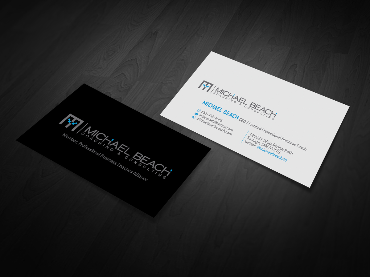Business Card Design by diRtY.EMM for Michael Beach Coaching & Consulting, LLC | Design #2218270