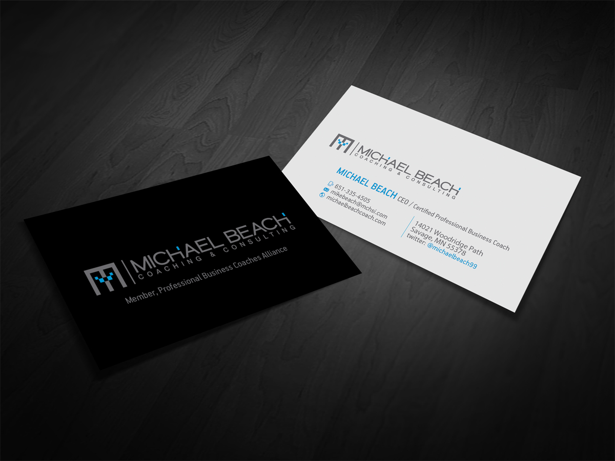 Business Card Design by diRtY.EMM for Michael Beach Coaching & Consulting, LLC | Design #2221556