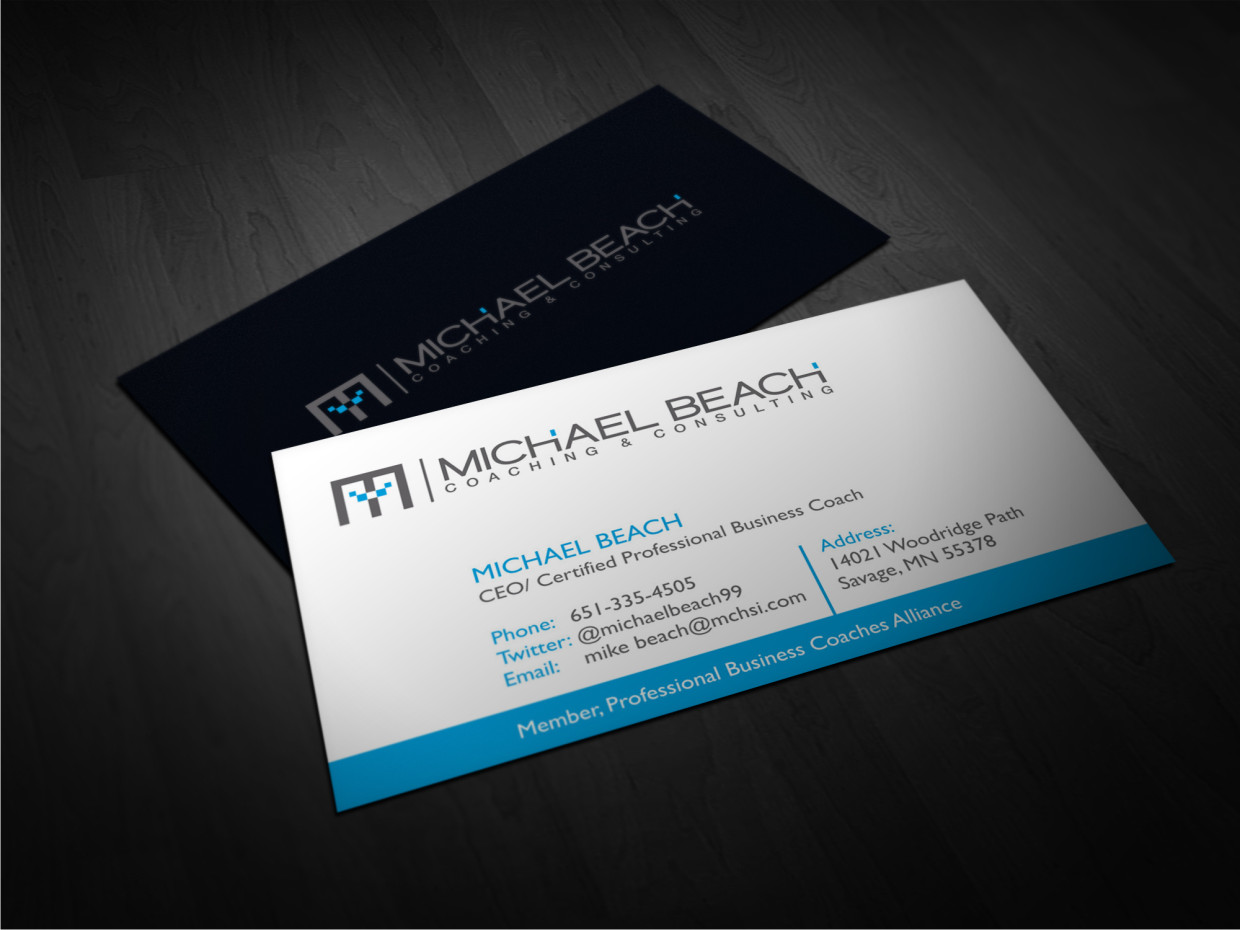 Business Card Design by Atvento Graphics for Michael Beach Coaching & Consulting, LLC | Design #2209388