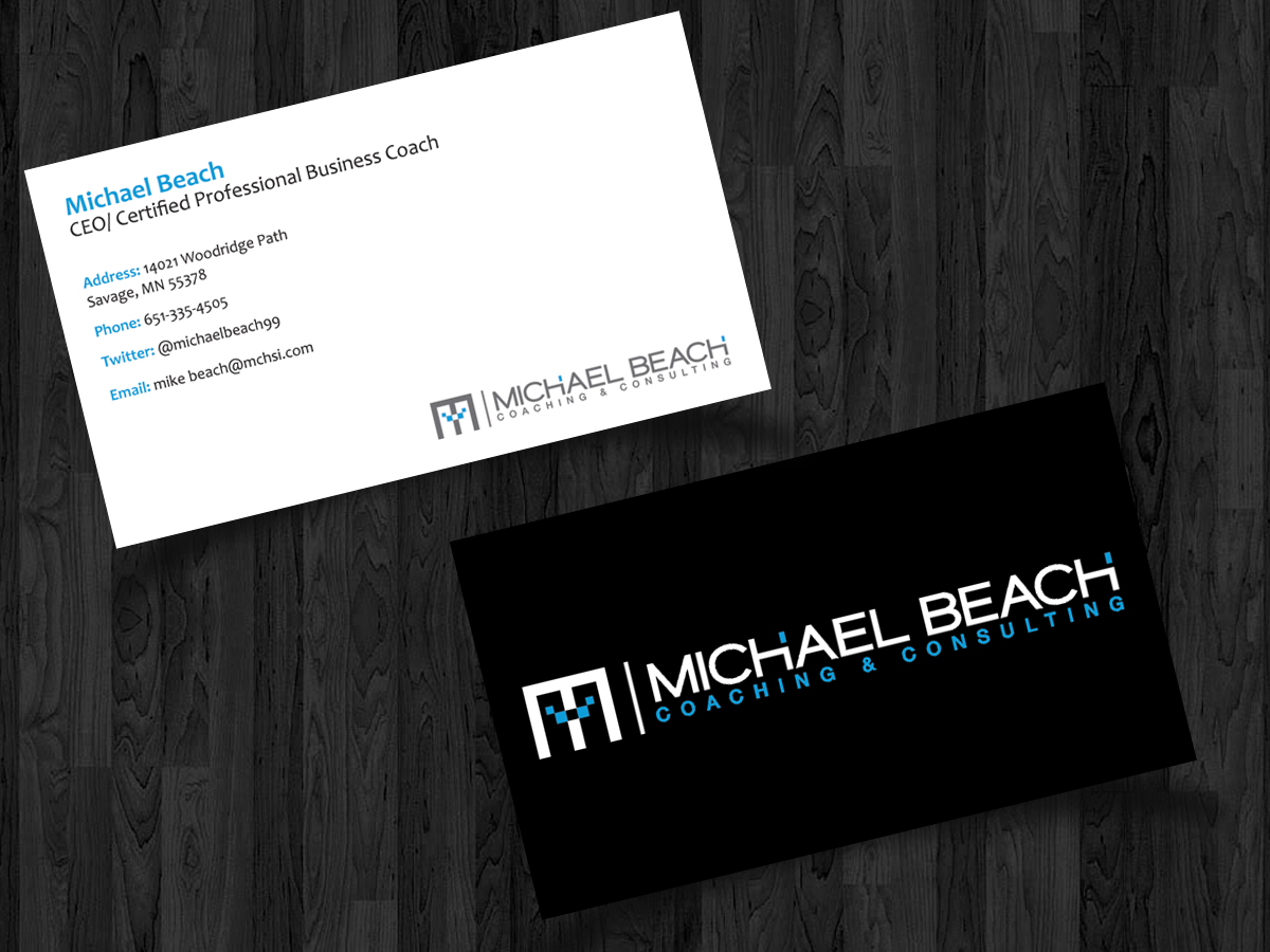 Business Card Design by Straw Hat for Michael Beach Coaching & Consulting, LLC | Design #2207128
