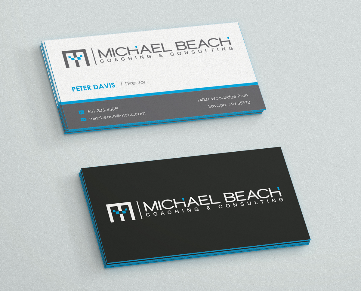Business Card Design by logodentity for Michael Beach Coaching & Consulting, LLC | Design #2174876