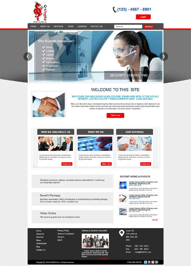 Web Design by DesignXyz for Bushido Associates, Inc. | Design #10171007