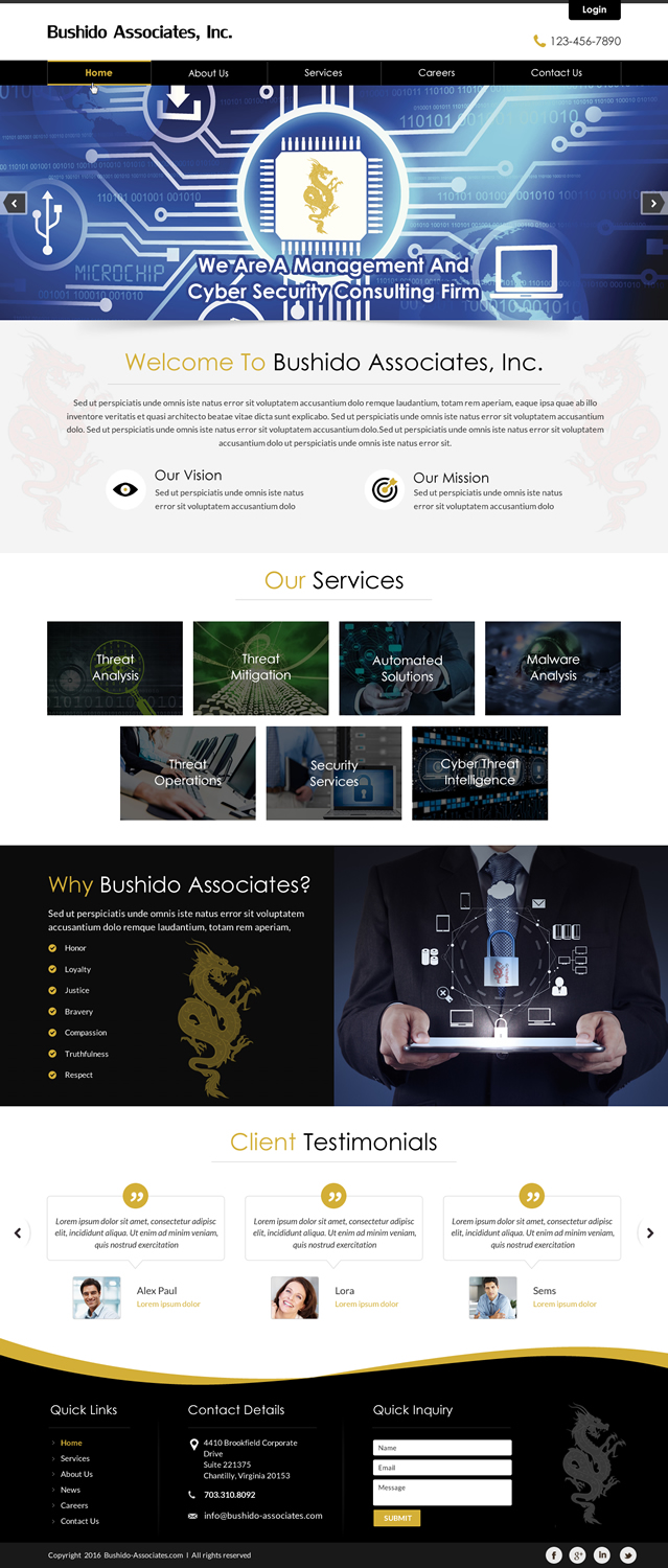 Web Design by Sbss for Bushido Associates, Inc. | Design #10342890