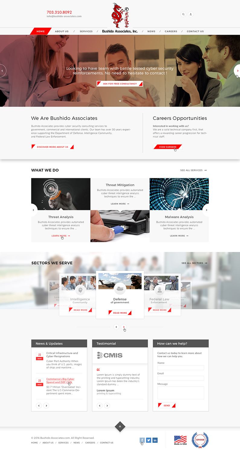 Web Design by Ved Web Services for Bushido Associates, Inc. | Design #10126065
