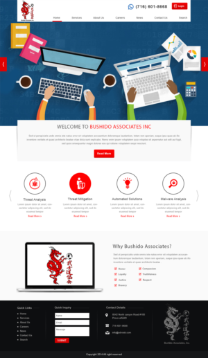 Web Design by Designtraffix for Bushido Associates, Inc. | Design: #10139991