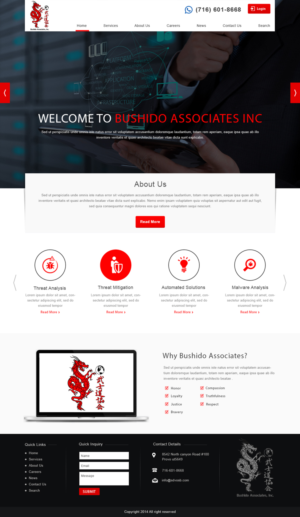 Web Design by Designtraffix for Bushido Associates, Inc. | Design: #10140973