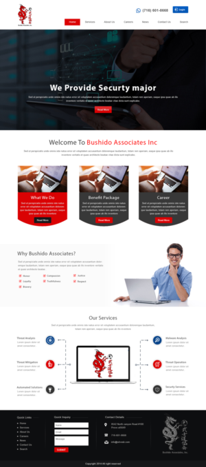 Web Design by Designtraffix for Bushido Associates, Inc. | Design: #10147599