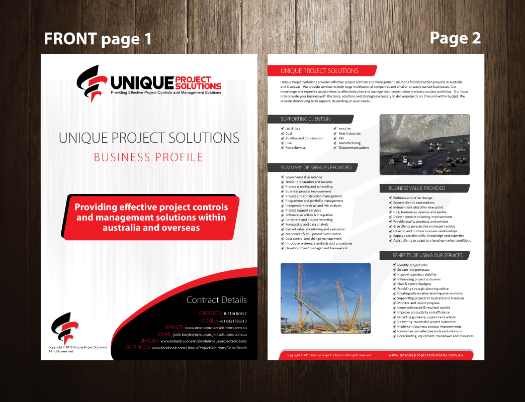 Brochure Design by meet007 for Unique Project Solutions | Design #2144338