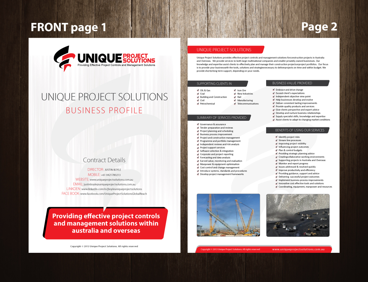 Brochure Design by meet007 for Unique Project Solutions | Design #2146436