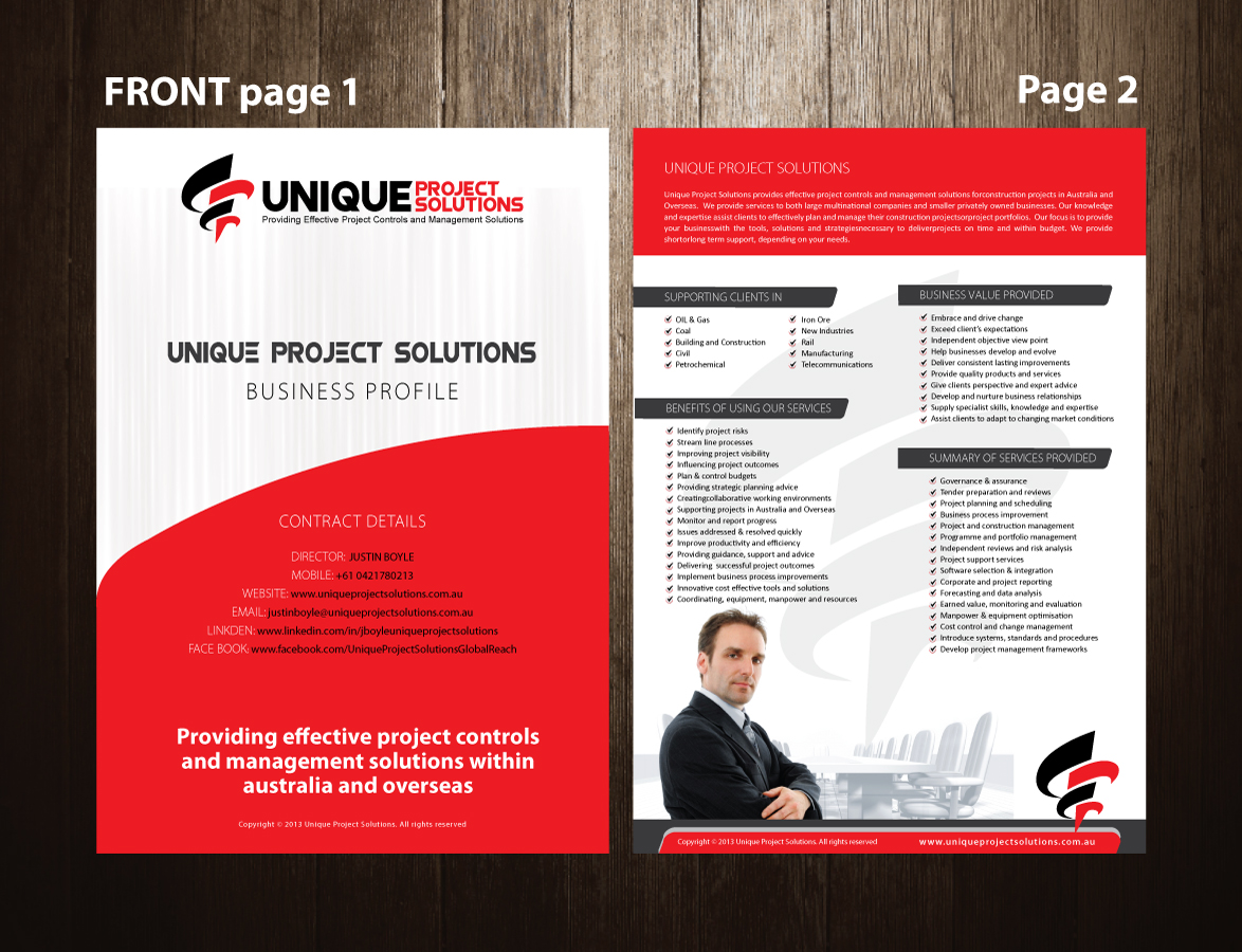 Brochure Design by meet007 for Unique Project Solutions | Design #2146598