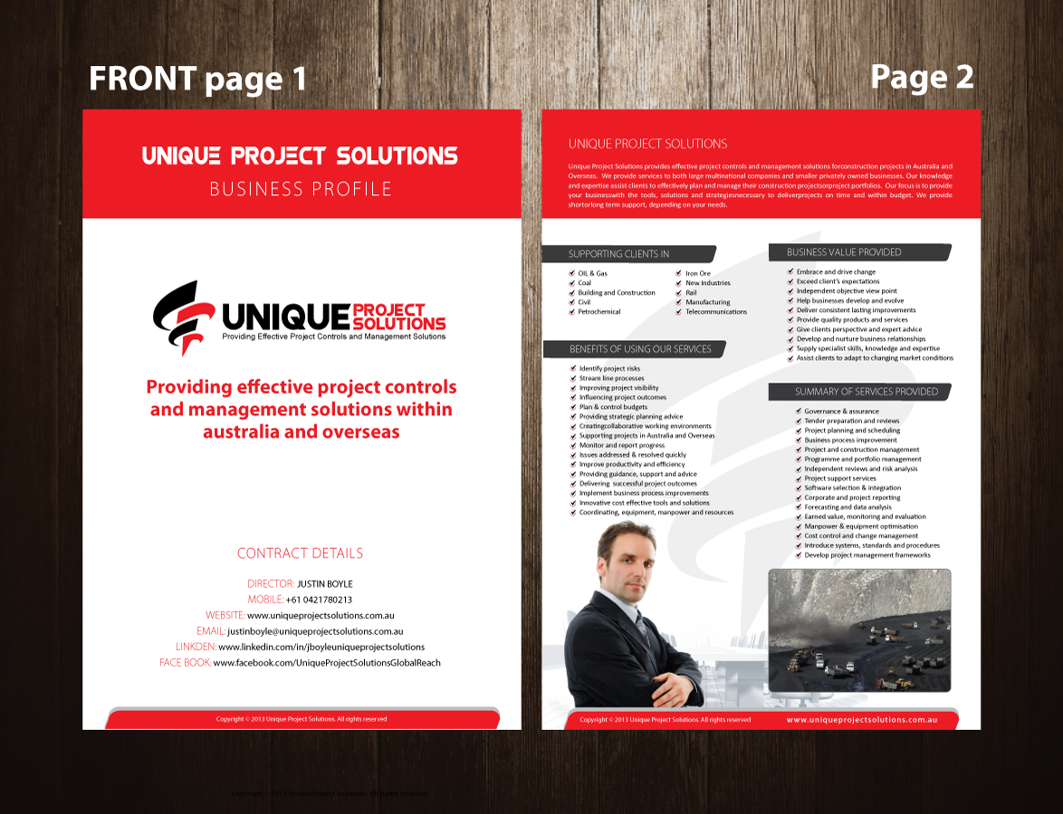 Brochure Design by meet007 for Unique Project Solutions | Design #2146630