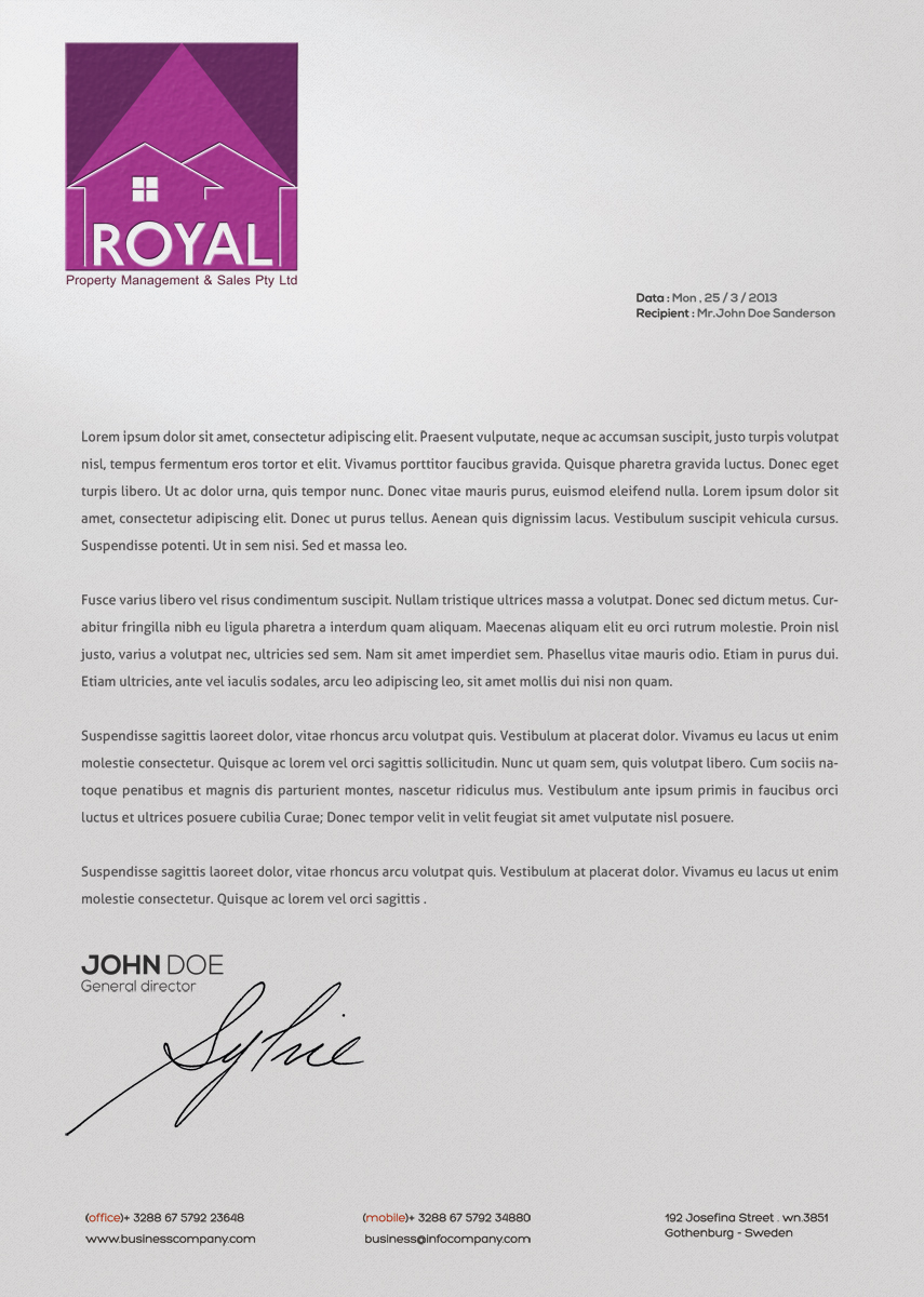 Logo Design by nvisiondesign.co.uk for Royal Property Management & Sales Pty Ltd | Design #9910845