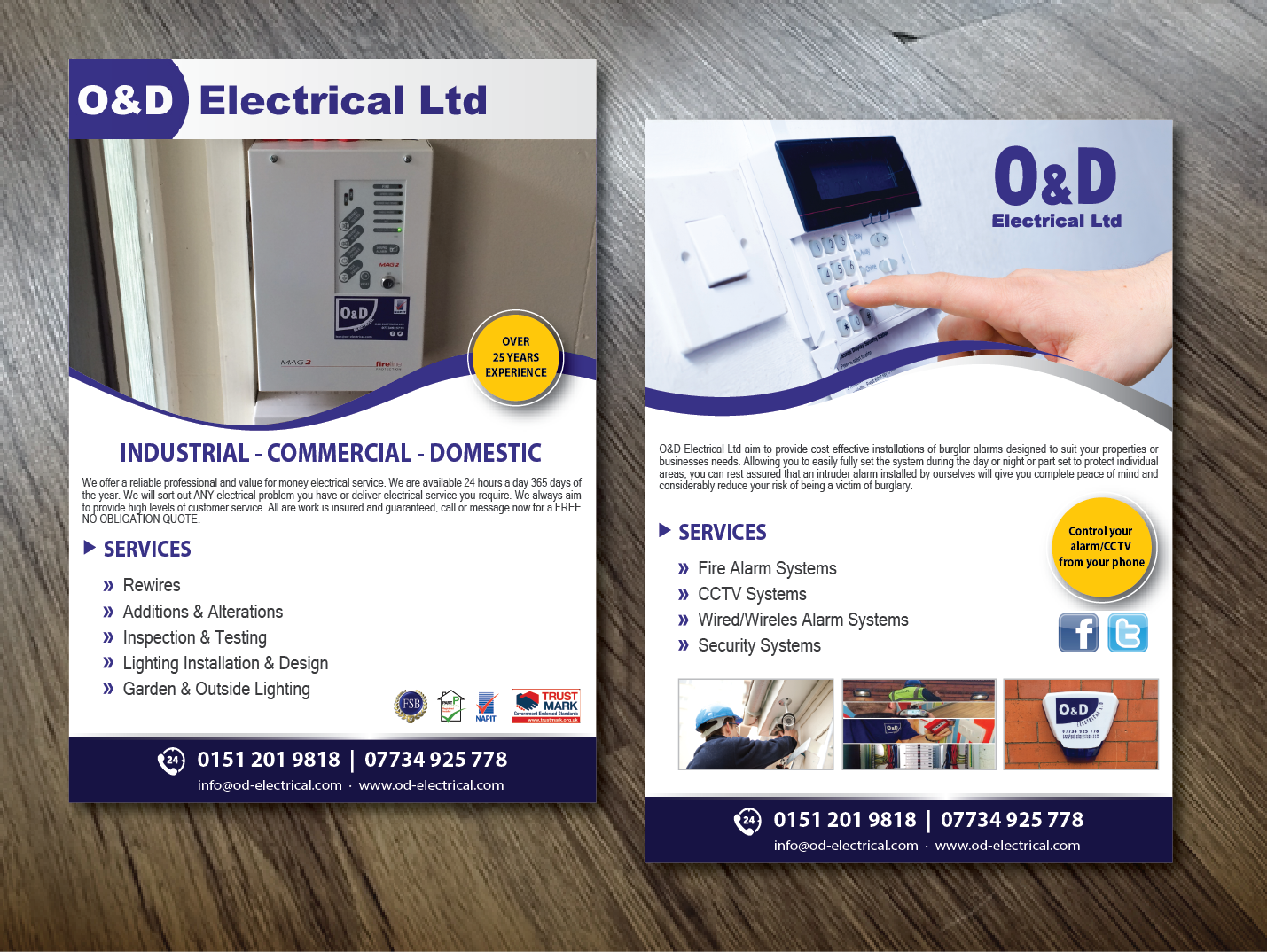 Flyer Design by alex989 for O&D Electrical LTD | Design #10023238