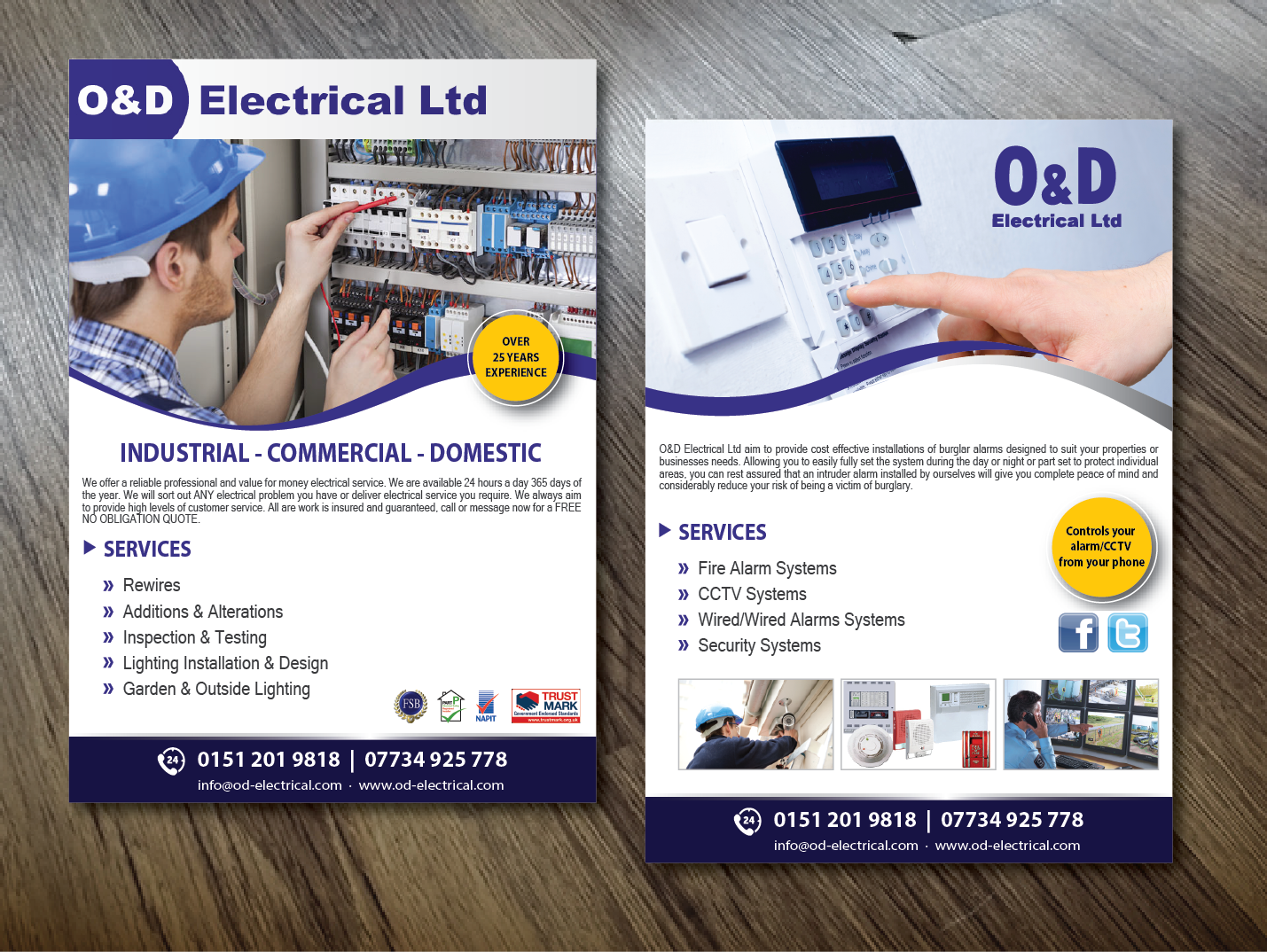 Diseño de Flyer por alex989 para O&D Electrical LTD | Diseño #9958557