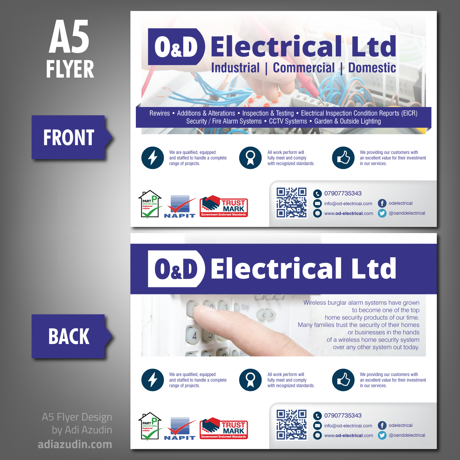 Diseño de Flyer por adiazudin para O&D Electrical LTD | Diseño #9925287