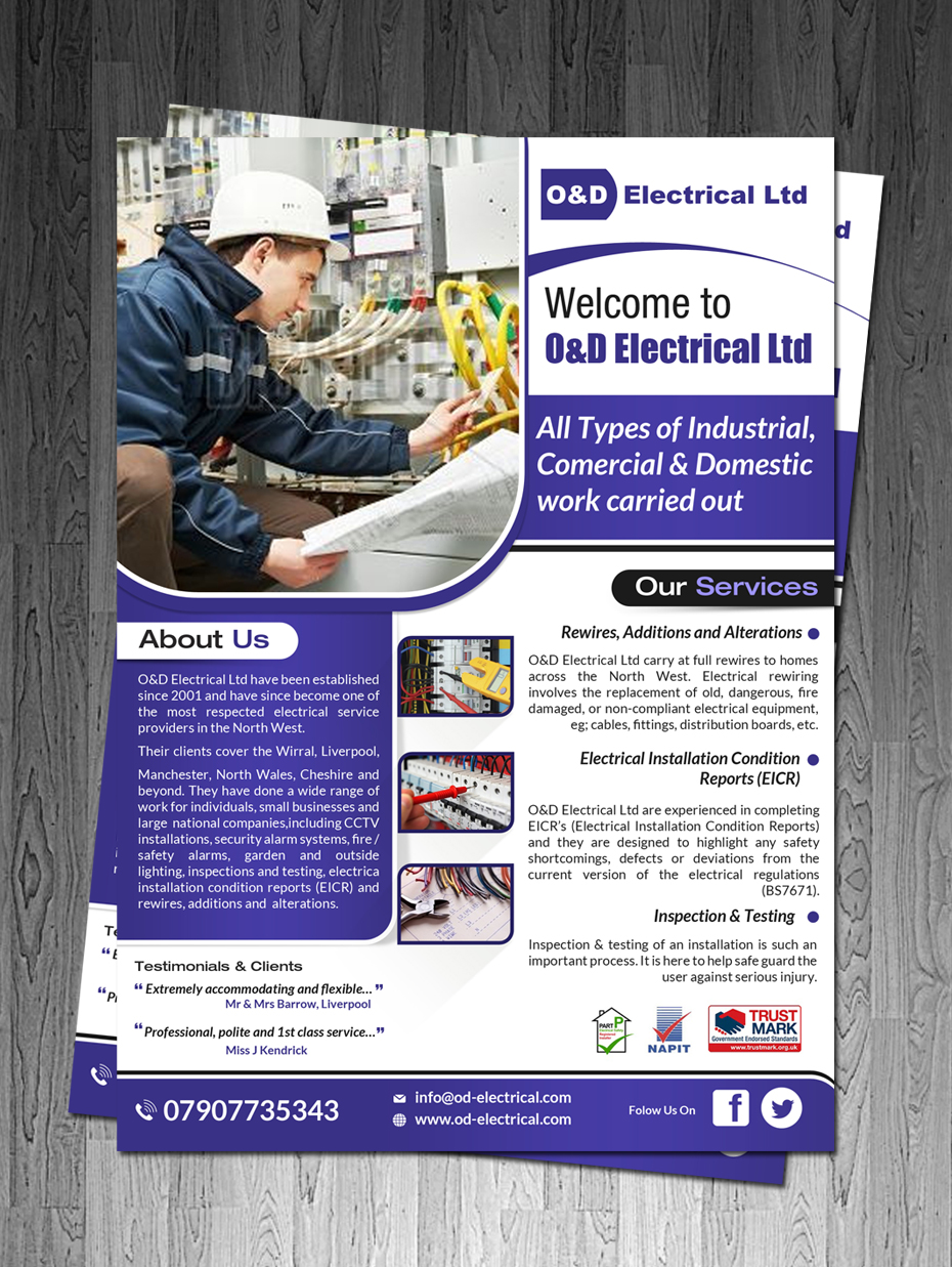 Flyer Design by debdesign for O&D Electrical LTD | Design #9908594