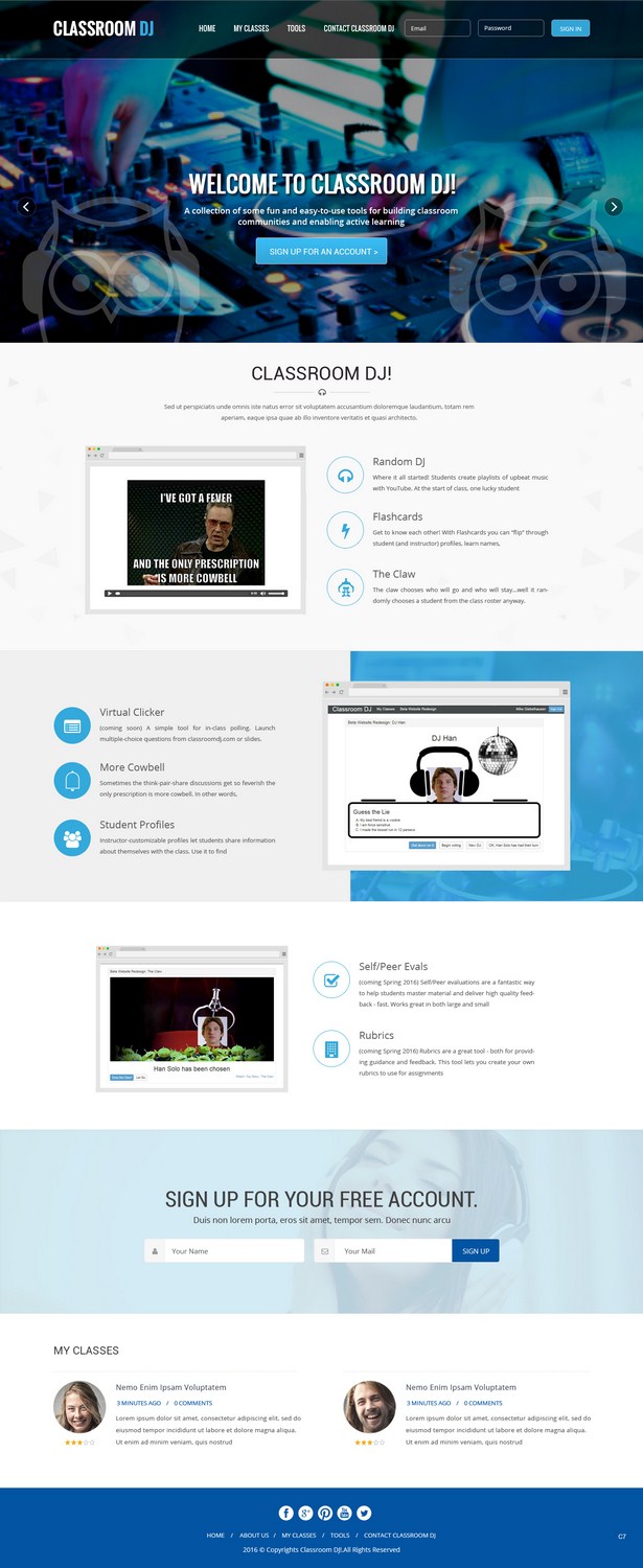 Web-Design von pb für ClassroomDJ.com | Design #10012800