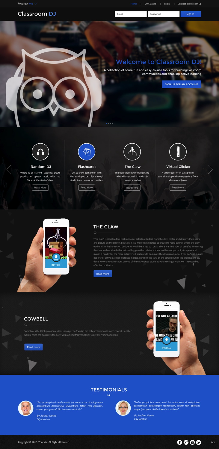 Diseño Web por pb para ClassroomDJ.com | Diseño #10191152