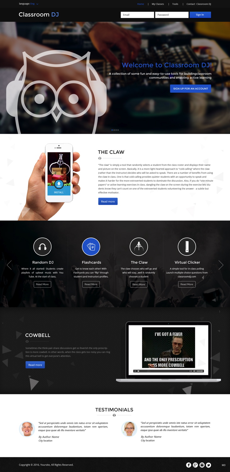 Diseño Web por pb para ClassroomDJ.com | Diseño #10202625