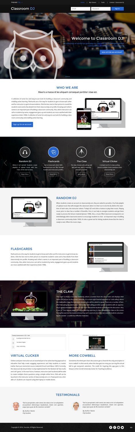 Web Design by pb for ClassroomDJ.com | Design: #10264348