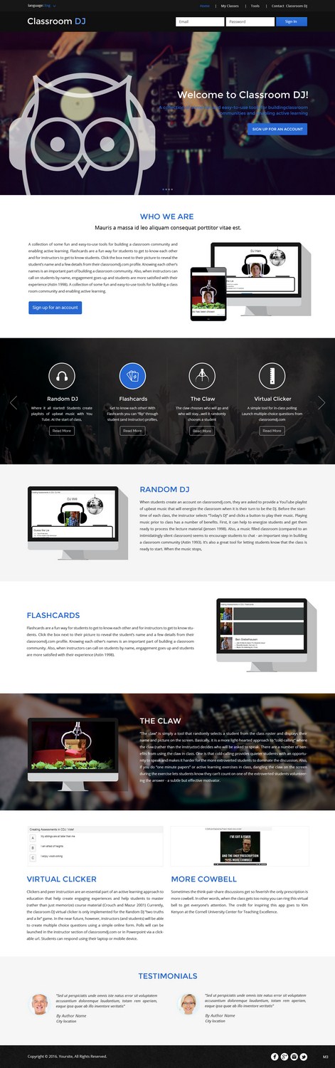 Diseño Web por pb para ClassroomDJ.com | Diseño #10264350