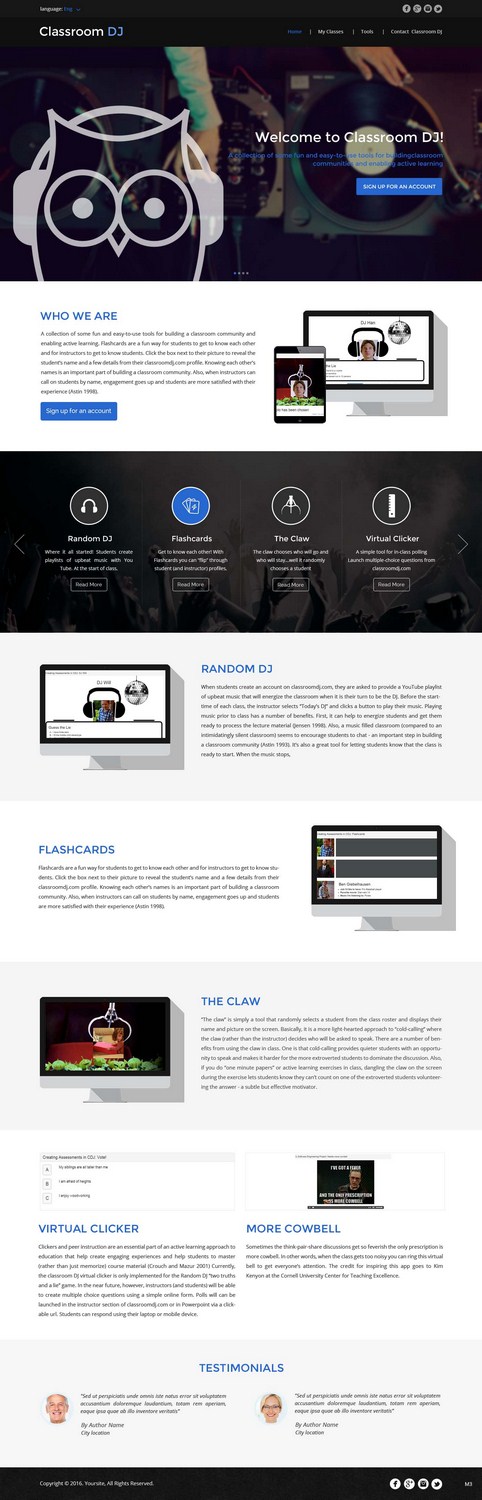 Web Design by pb for ClassroomDJ.com | Design #10322780