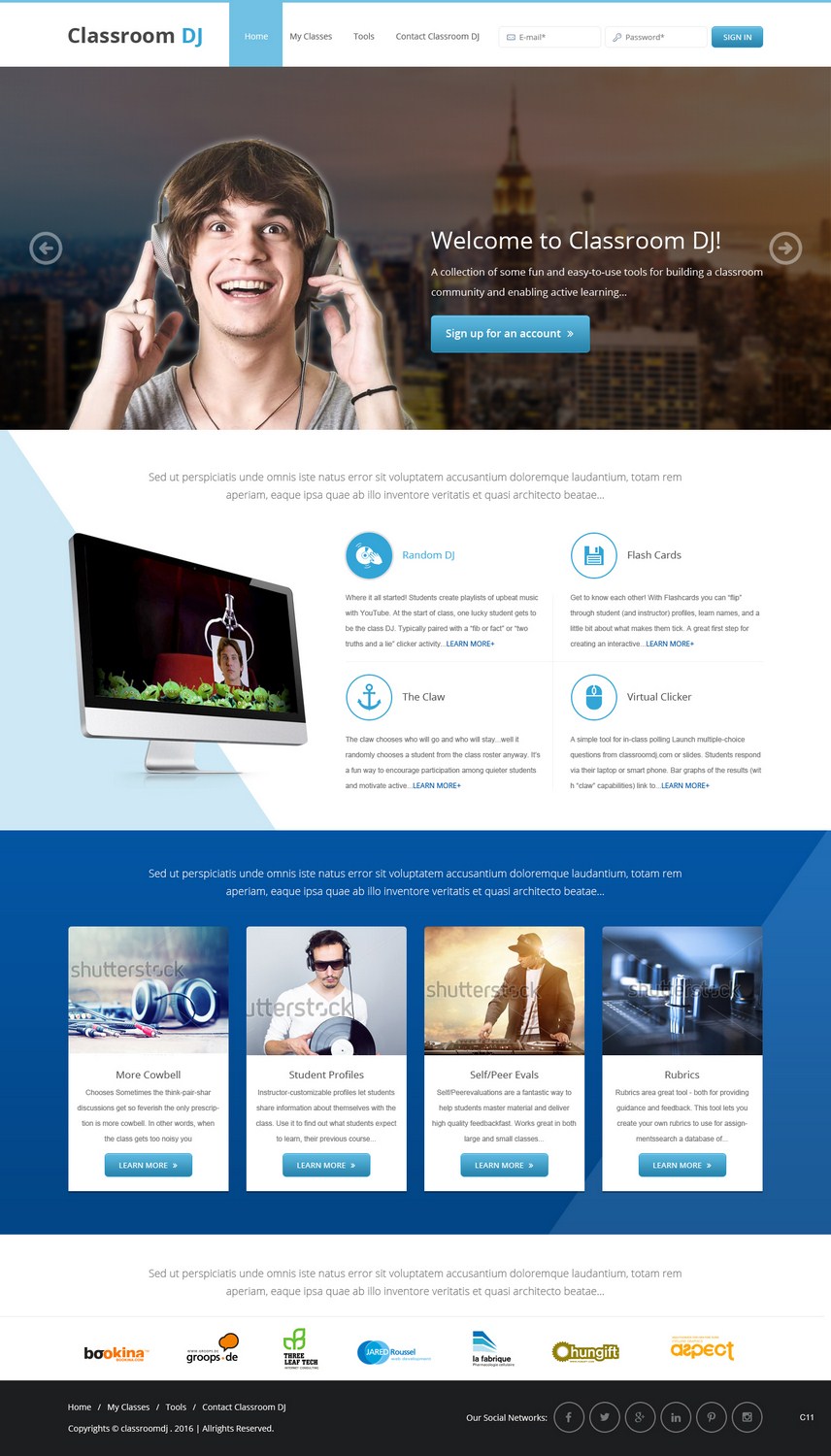 Web Design by pb for ClassroomDJ.com | Design #9934515