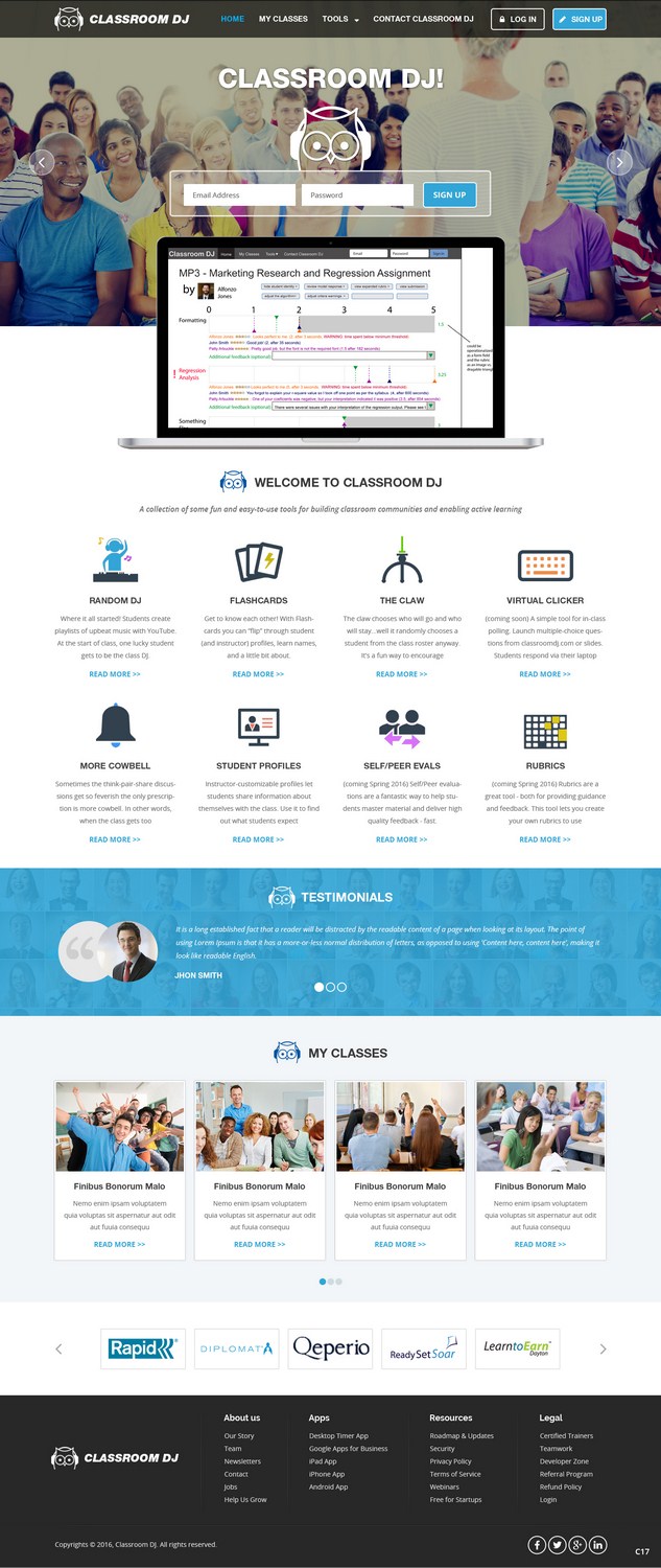 Diseño Web por pb para ClassroomDJ.com | Diseño #9934516