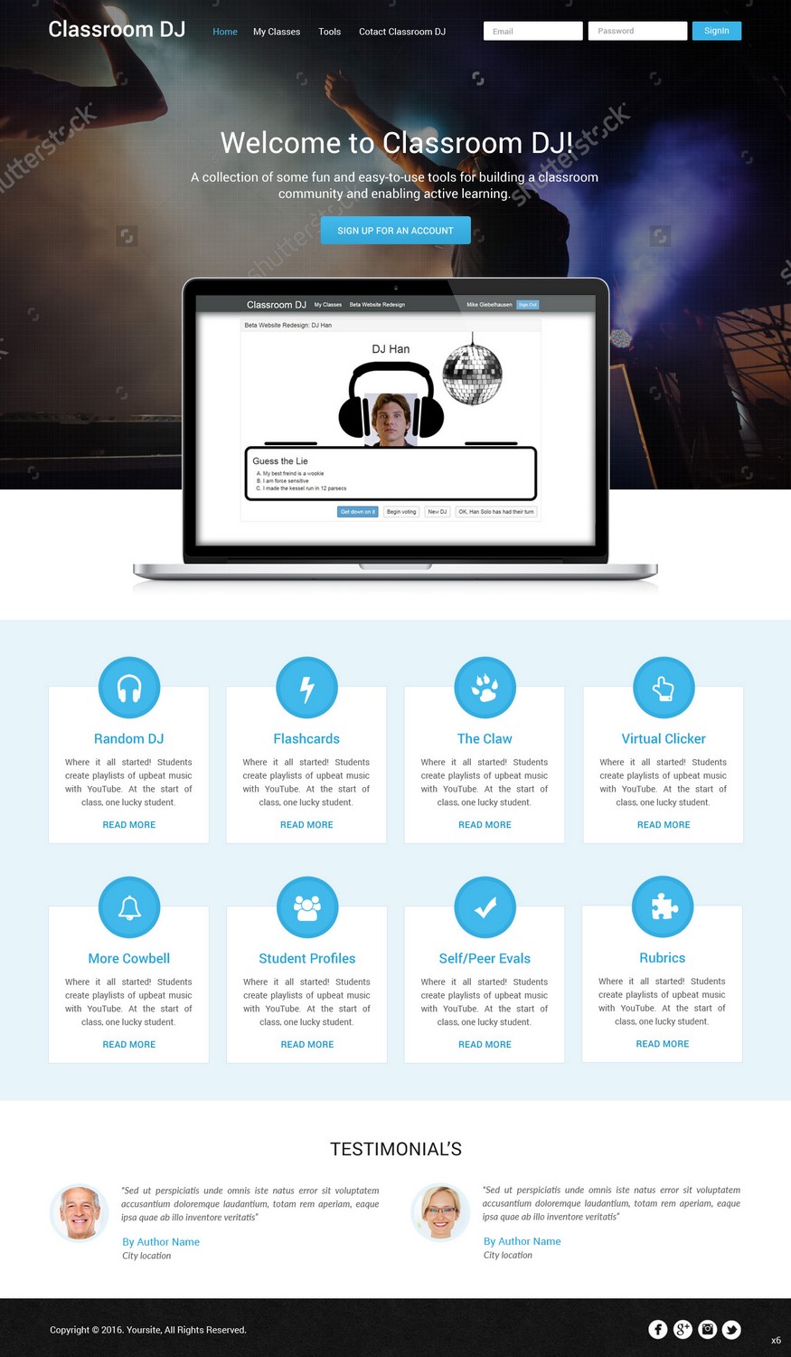 Web Design by pb for ClassroomDJ.com | Design #9941155