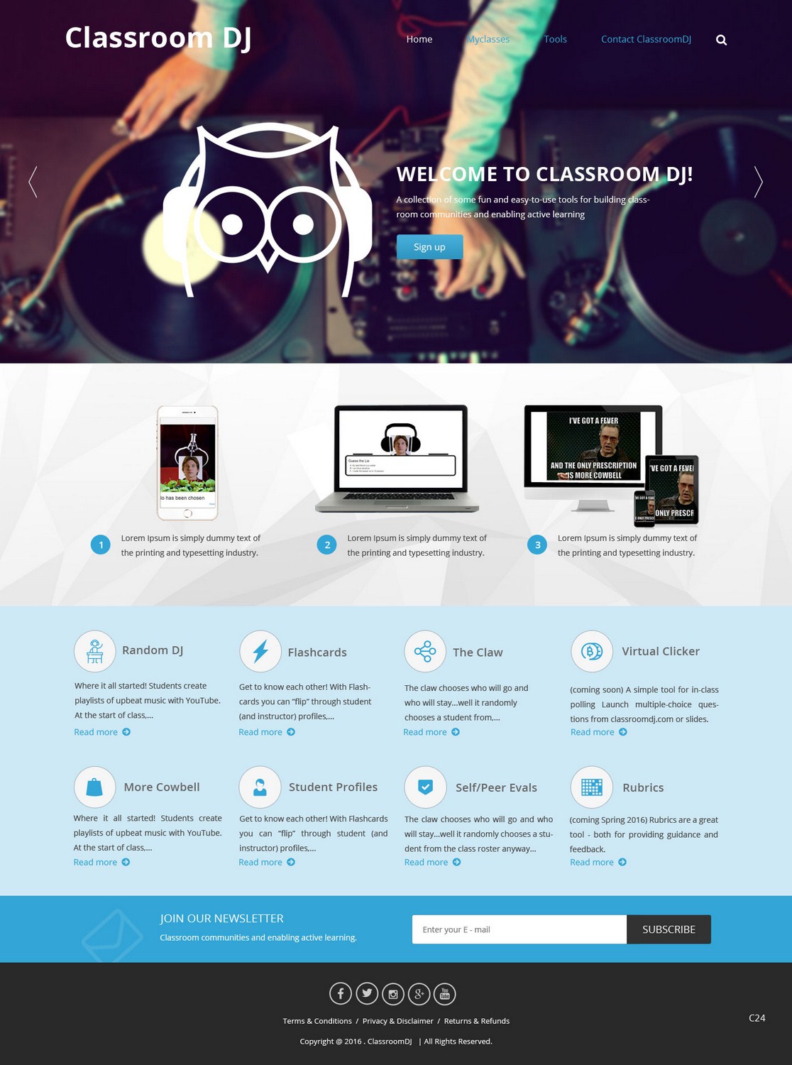 Diseño Web por pb para ClassroomDJ.com | Diseño #9951785