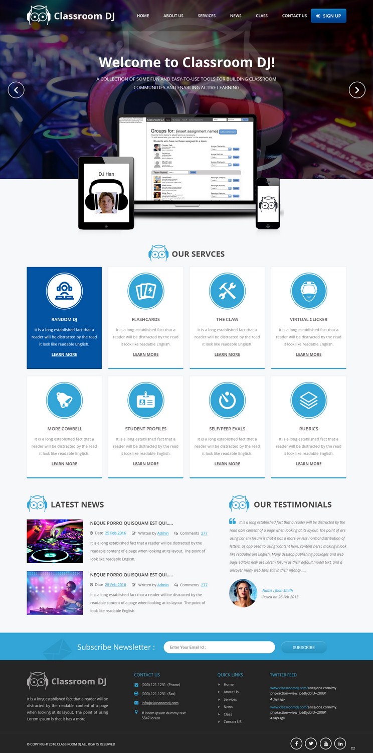 Diseño Web por pb para ClassroomDJ.com | Diseño #9951787