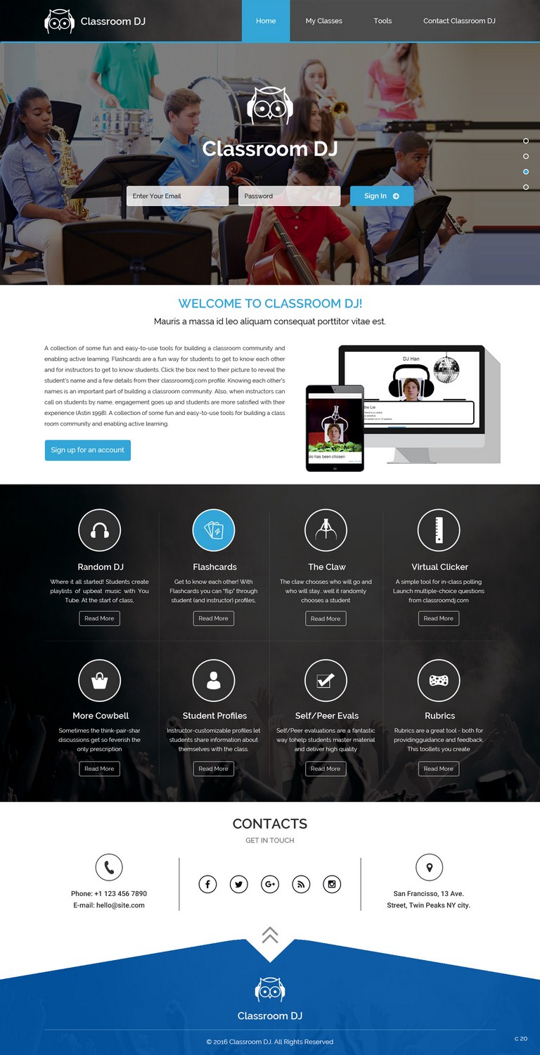 Web Design by pb for ClassroomDJ.com | Design #9951795