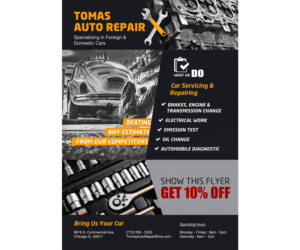 Design de Flyer par Luna Art pour Tomas Auto Repair | Design : #9940785