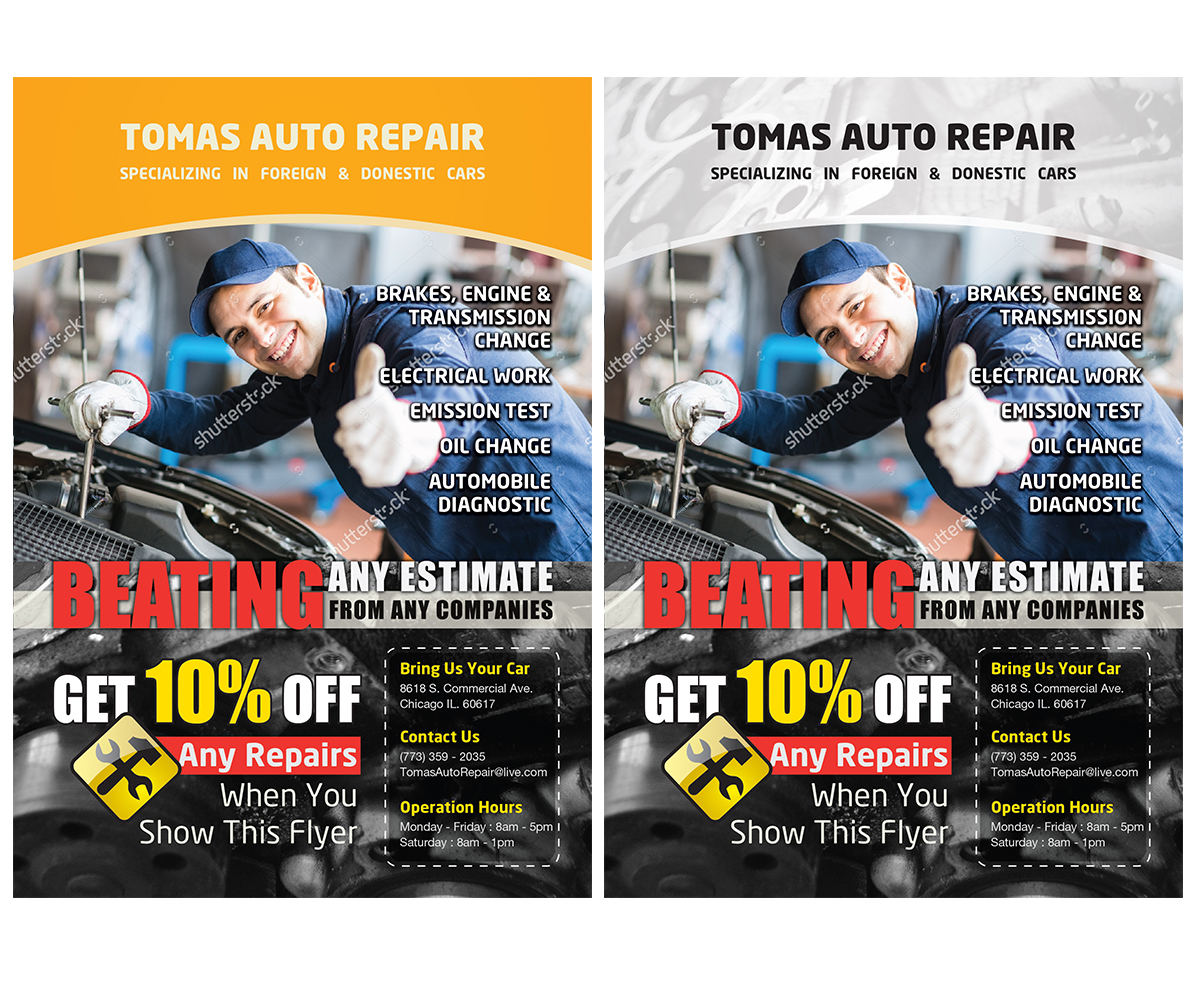 Flyer Design by Luna Art for Tomas Auto Repair | Design #9956914