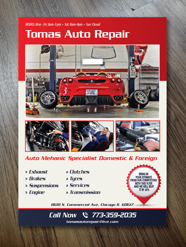 Flyer Design by alex989 for Tomas Auto Repair | Design #9920139