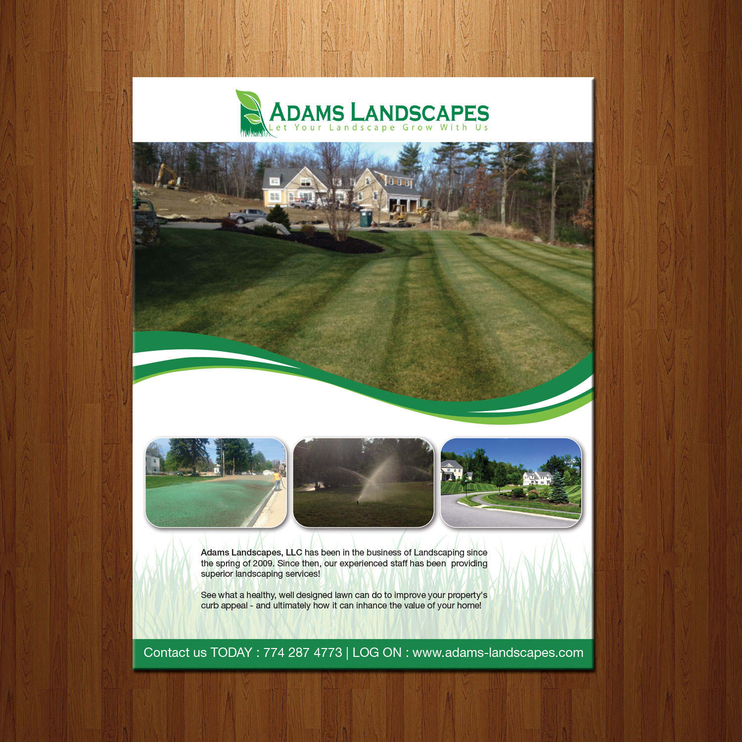 Diseño de Flyer por theblueart para Adams Landscapes, LLC | Diseño #9955692