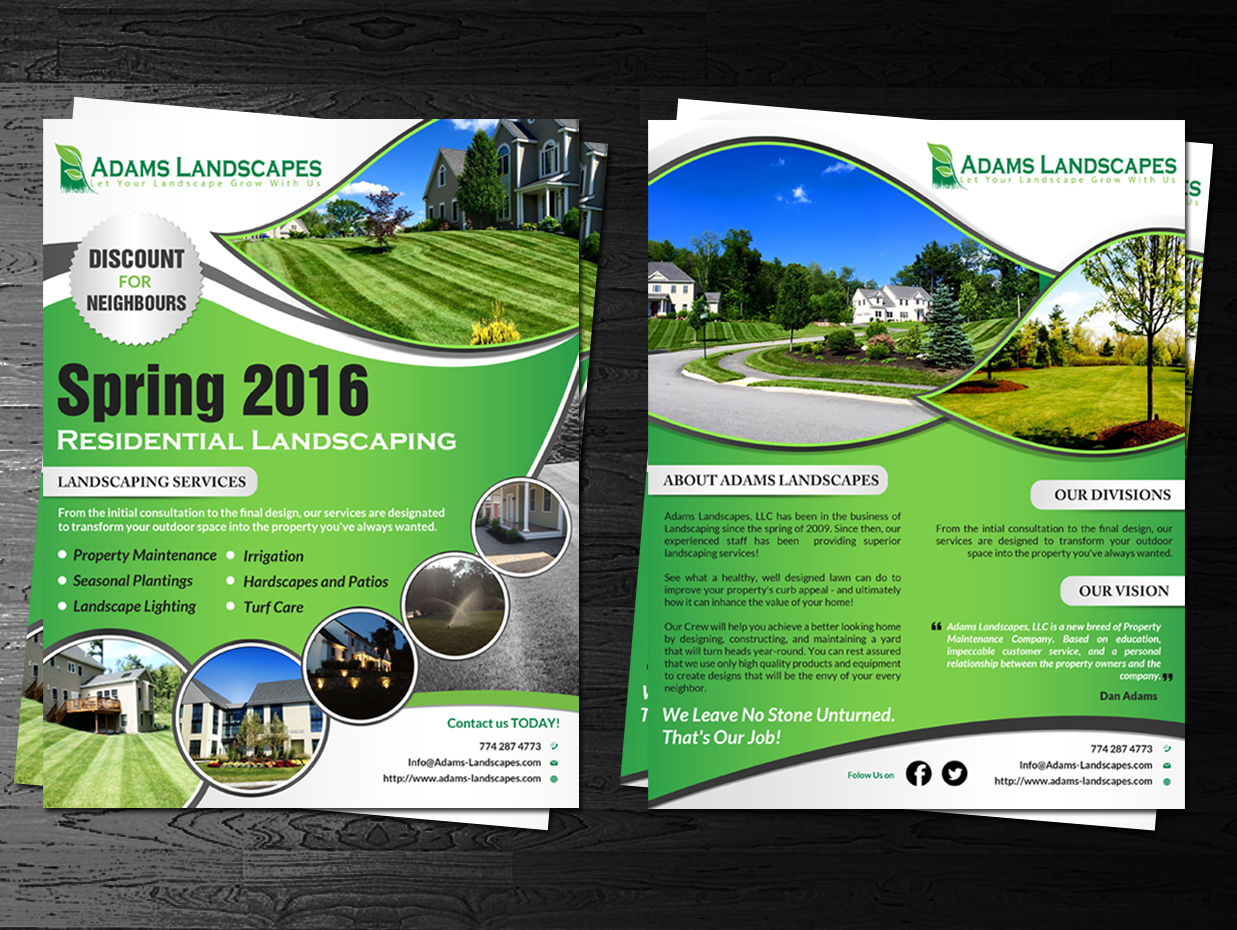 Flyer-Design von debdesign für Adams Landscapes, LLC | Design #9998483