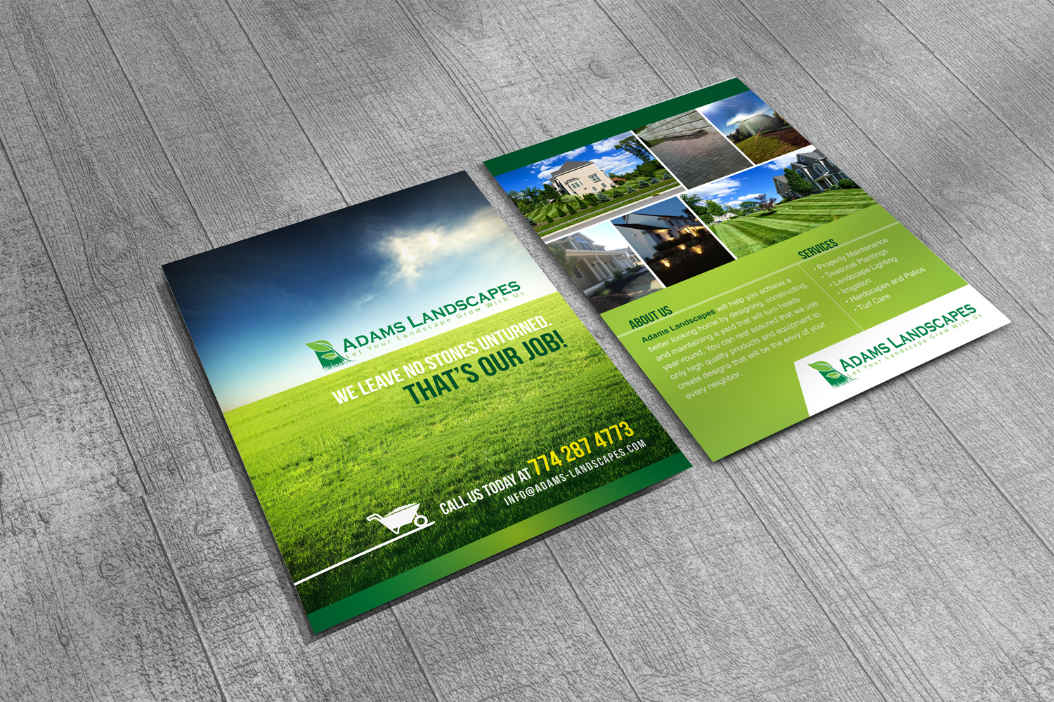 Diseño de Flyer por Ignited Design Studio para Adams Landscapes, LLC | Diseño #10016501