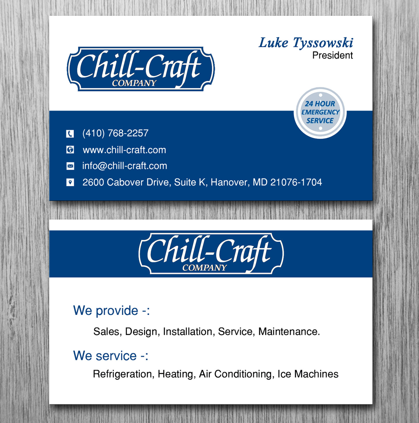 Diseño de Tarjeta de Presentación por Lanka Ama para Chill-Craft Company | Diseño #9922872