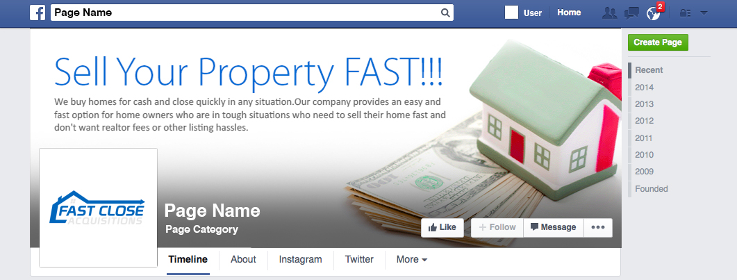 Facebook Design by SL Creations for Fast Close Acquisitions, LLC | Design #9940814