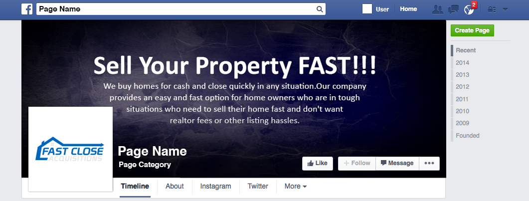 Facebook Design by SL Creations for Fast Close Acquisitions, LLC | Design #9940815