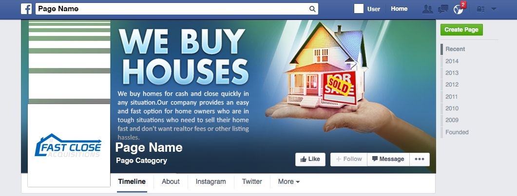 Facebook Design by SL Creations for Fast Close Acquisitions, LLC | Design #9940816