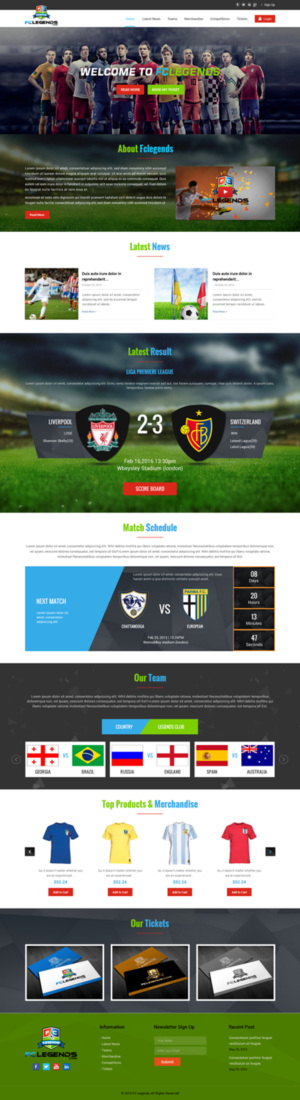 Web Design by Sbss for FCLegends | Design: #10126594