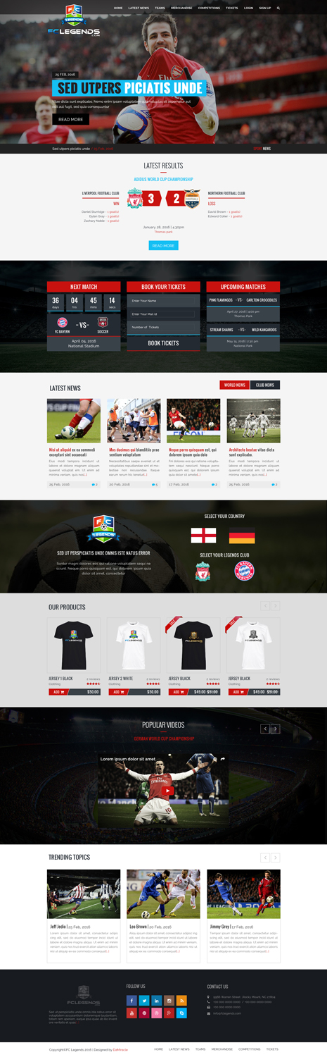 Web-Design von Da Miracle für FCLegends | Design #10088122
