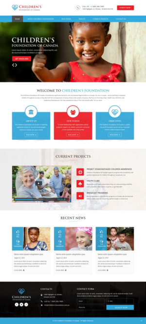 Web Design by pb for Children's Foundation of Canada) | Design: #9941149