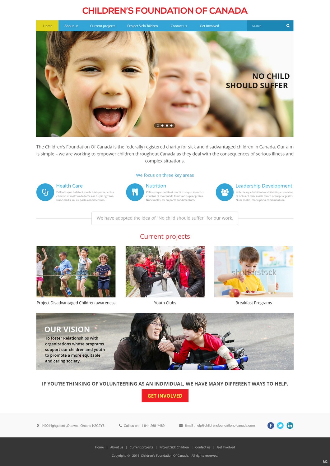 Web Design by pb for Children's Foundation of Canada) | Design #9941150