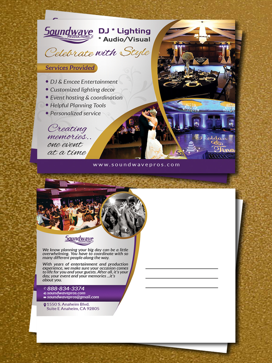 Diseño de Postal por debdesign para SoundWave Productions Inc. | Diseño #9948440
